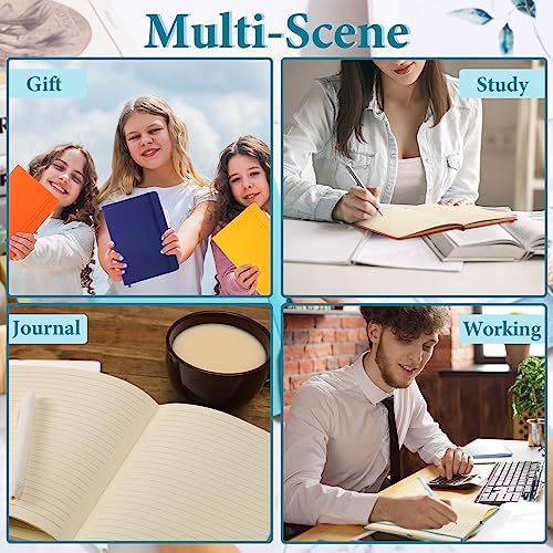 image for Qeeenar 10 Pcs A5 Journal with 10 Black Pens Set Bulk Classic Ruled Li