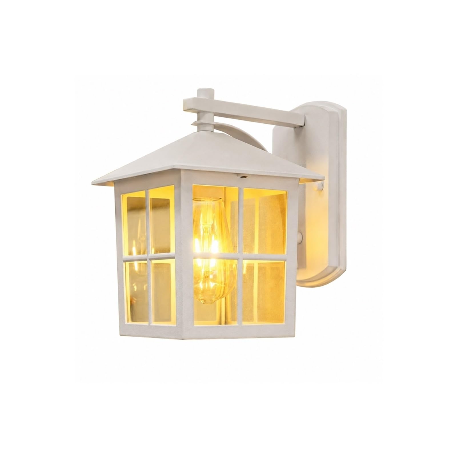 OZBMA European Style Outdoor Wall Light, White LED Lantern, IP65 Waterproof Galvanized Steel Exterior Sconce with Glass, Porch Lighting Fixtures for Courtyard Villa Front Patio Threshold