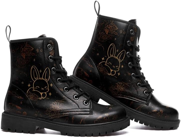 Lady's Flower Ankle Boots Butterfly Dark Forest Floral Fantasy Classic Lace-Up Comfortable Waterproof Combat Booties - Image 3