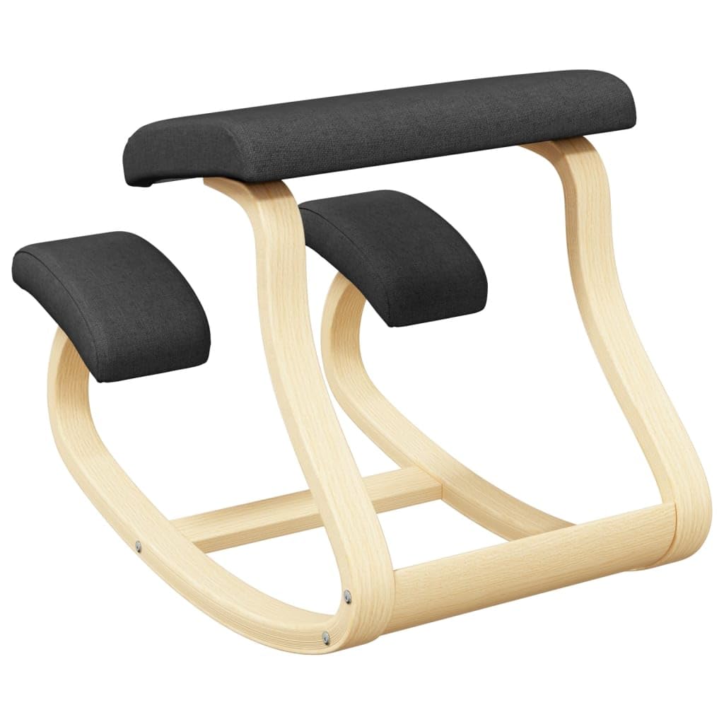 vidaXL Kniestuhl, Kniehocker mit dicken Posltern, Ergonomischer Stuhl 120 kg Belastbarkeit, Bürostuhl Gesundheitsstuhl, Schwarz Birkensperrholz