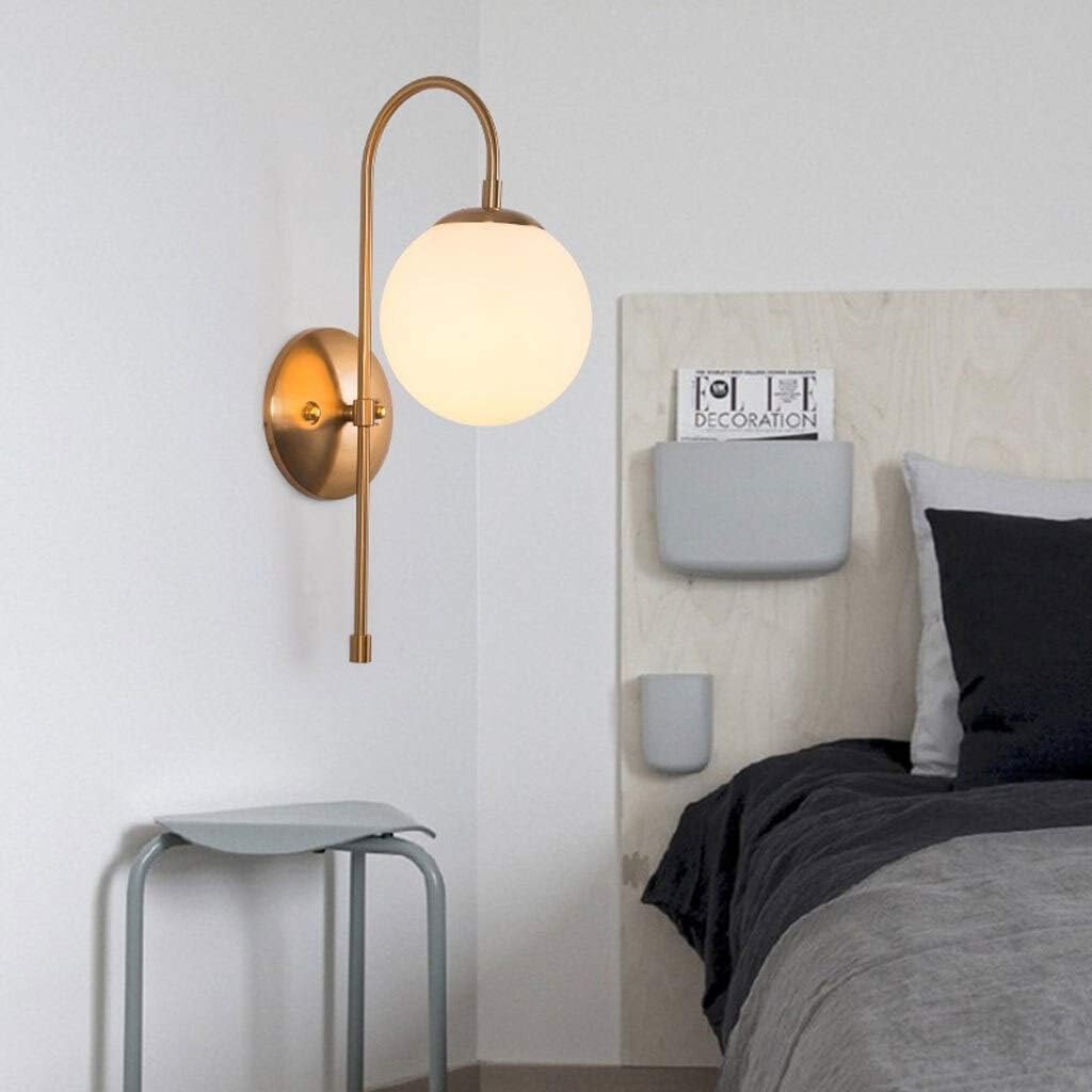 Apliques Pared Pasillo Lámpara De Pared Retro De Metal E14, Iluminación De Pared Decorativa Con Pantalla De Cristal Para Dormitorio, Sala De Estar Y Mesita De Noche Lamparas de Pared Pasillo