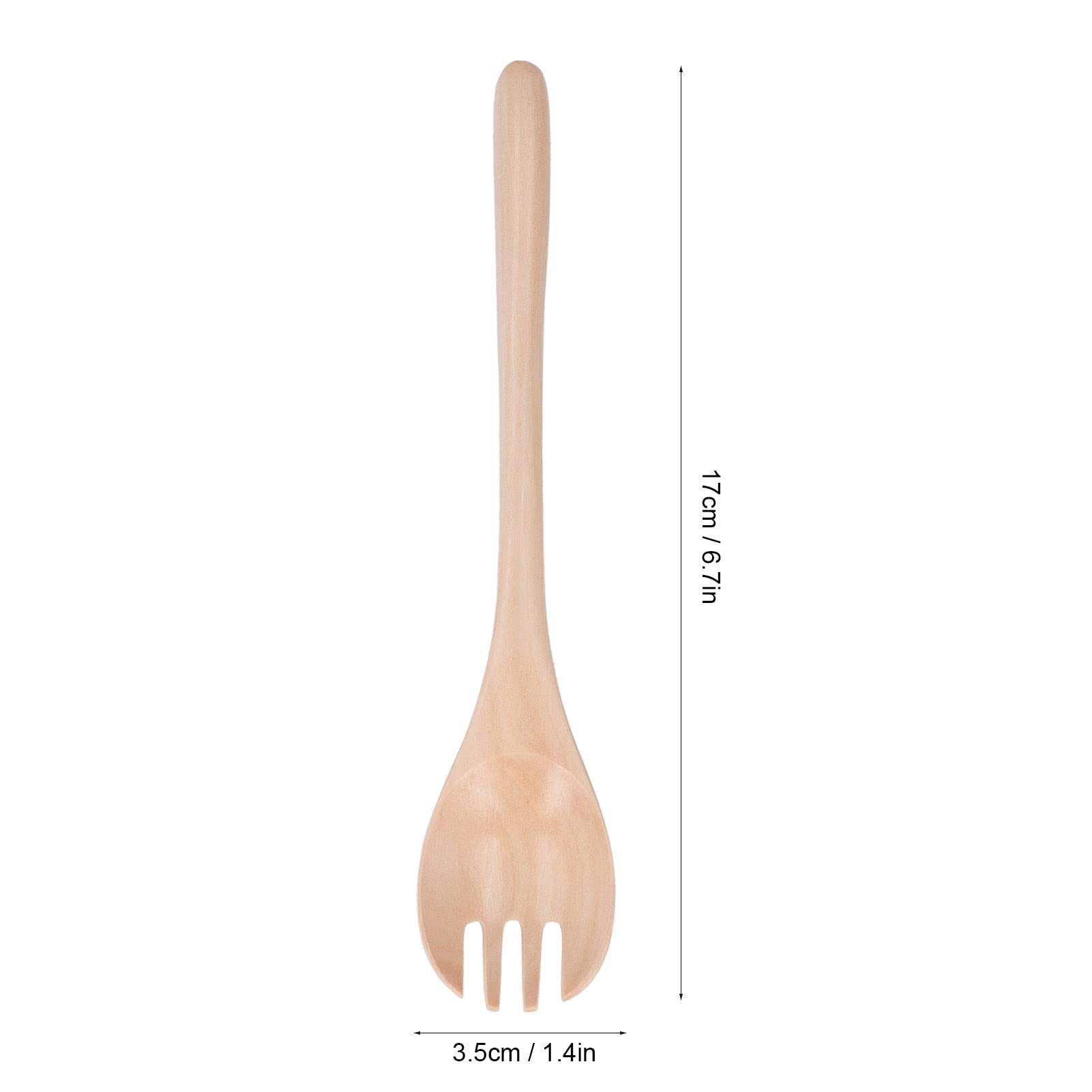 Wood Spork, Reusable Cutlery Wooden Spork for Everyday Household Use Long Handle Dessert Spork Ice Cream Salad Spoon Fork Wood Spork for Fruit Appetizer Dessert