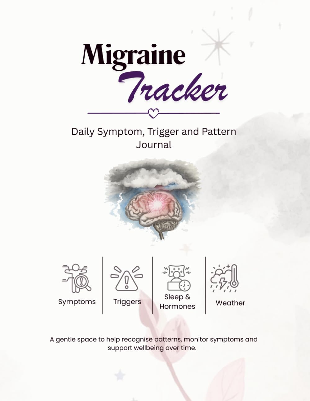 Migraine Tracker: A 3-Month Journal for Symptoms, Triggers, Weather & Hormonal Patterns
