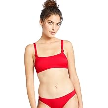 Xhilaration Juniors' Ribbed Knot Bralette Bikini Top - US, Alpha, Large, Regular, Regular, Cherry Red
