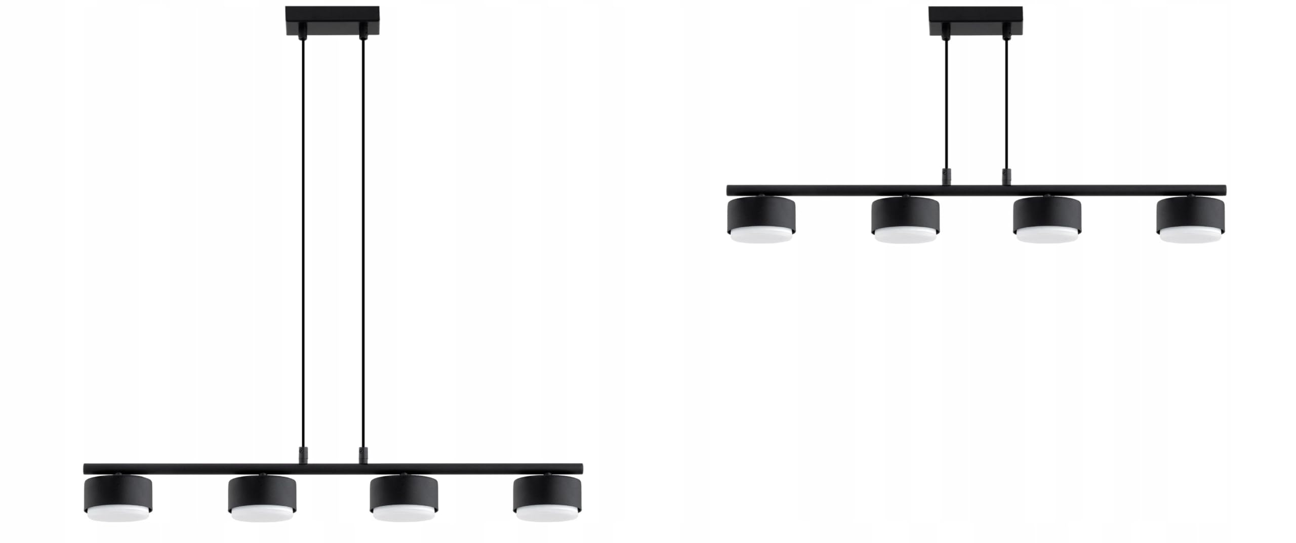 Licht-Erlebnisse Hängelampe 4-flammig Metall Schwarz Esstisch Wohnzimmer Esszimmer GX53 Modern wohnlich gemütlich blendarm L:70 cm Pendelleuchte Küche