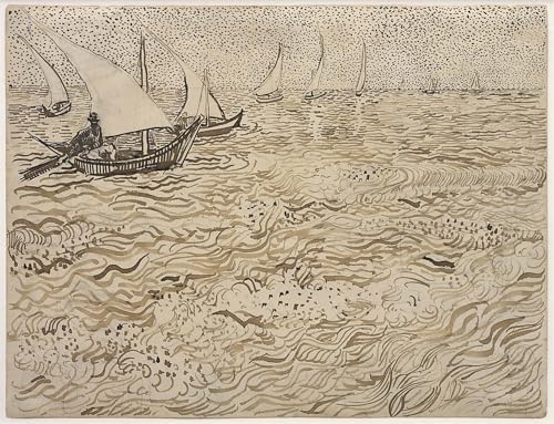 Peinture sur Toile Bateaux Van Gogh pour Évader votre Esprit dans la Chambre à Coucher