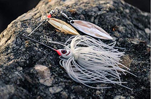 Booyah Glow Blade Spinner-Bait Bass Fishing Lure, Chartreuse White, Double Willow (3/8 Oz), One Size, Model: Bygbw38616 #TOP1