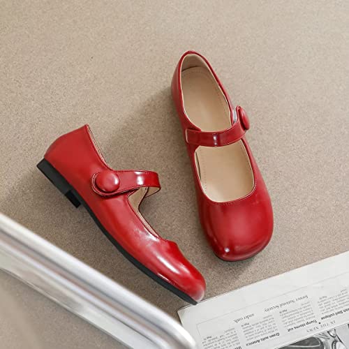 Image of LUXINYU Women's Slip on Flats,Classy Round Toe Solid Classic Mary Jane Ballet Dance Shoes Soft Comfortable PU Flat Shoes