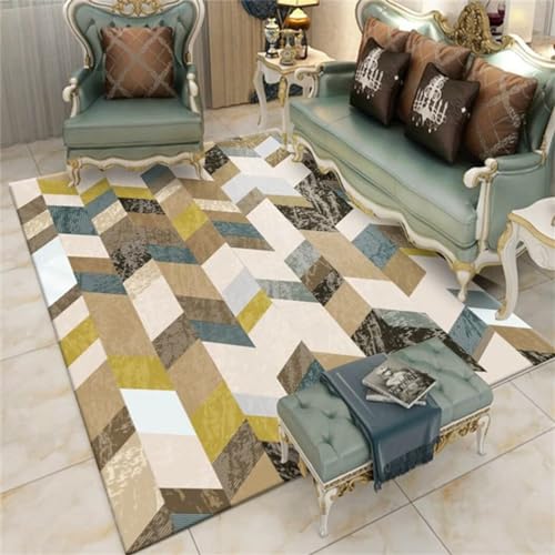 Tapis chambre garçon bleu géométrique 140x200cm pour créer un espace de jeu - 2