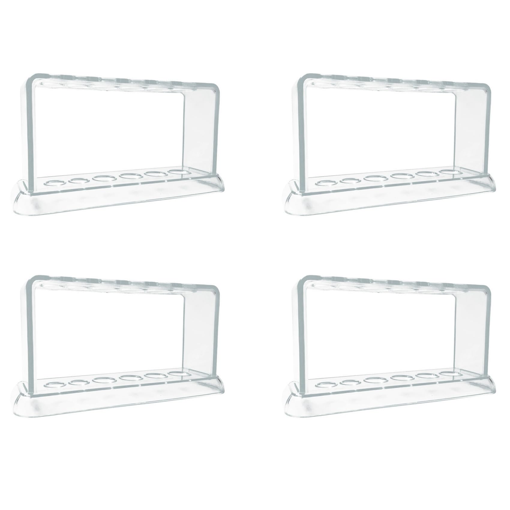 Hndhbfgrt 4X Plastic Clear Test Tube Rack 6 Holes Stand Lab Test Tube Stand Shelf School Supply Lab Equipment 16.7X8X3 cm