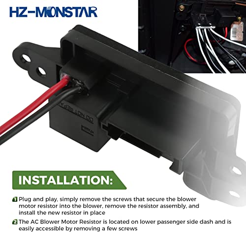 Image of 89019088 HVAC Blower Motor Resistor Kit with Harness, Compatible with 2003-2006 Chevy Silverado Tohoe Avlanche Yukon GMC Sierra Suburban Cadillac ESV EXT Replace 22807123 973-405 15-81086