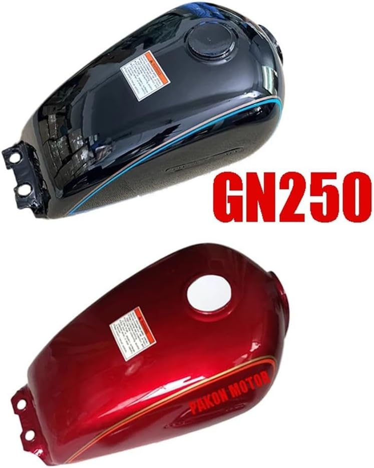Motorcycle Fuel Tank Red Black Petro Oil Metal Box Fit for Haojue Suzu Lifan Wangjiang Qingqi GN250 WJ250 GS250 QJ250 GN WJ 250cc(Red)