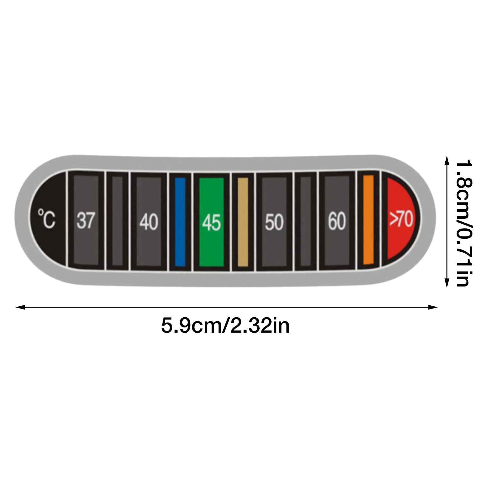 Liquid Crystal Thermometer Strip Set, Temperature Indicator Stickers for Bottles, Easy Read Adhesive Display for Coffee Cups, Fermentation, Brewing, Beverages, 2.34x0.74 Inches