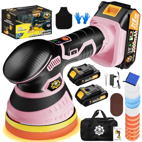 Image of Cordless Car Buffer Polisher kit, DA Polisher with 2*21V Batteries