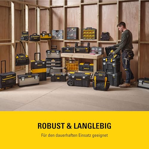 STANLEY Kleinteilemagazin Organizer Sortimentskasten (Mehrzweck-Box mit 30 Schubladen, bruchfester Kunststoffrahmen, transparente Schubladen, geeignet für Wandmontage) 1-93-980