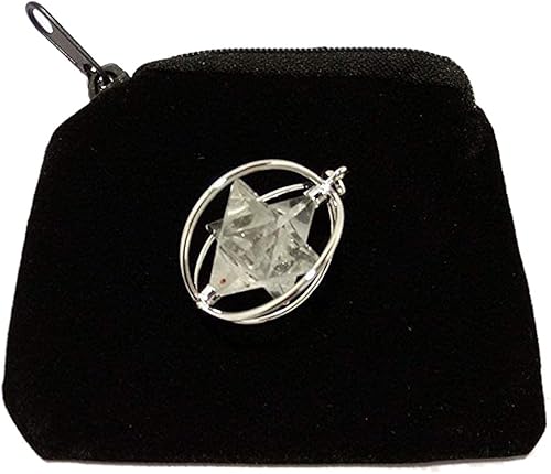 Miniatura 2 de WholesaleGemShop Colgante de estrella de Merkaba giratoria de piedras preciosas