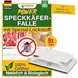 GREEN GUARDIA Speckkäfer Falle mit Spezial-Lockstoff - 9X Speckkäfer Fallen - umweltfreundlich Speckkäfer bekämpfen, Chemiefreie Falle mit starker Klebefläche, giftfrei & geruchsneutral