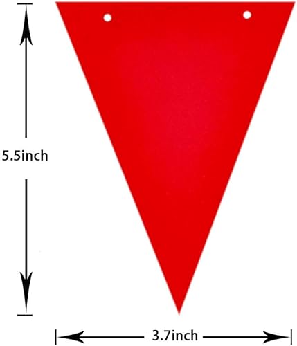 Miniatura 5 de Aimto Bandera triangular blanca de 20 pies para decoraciones de fiesta, 30 banderas