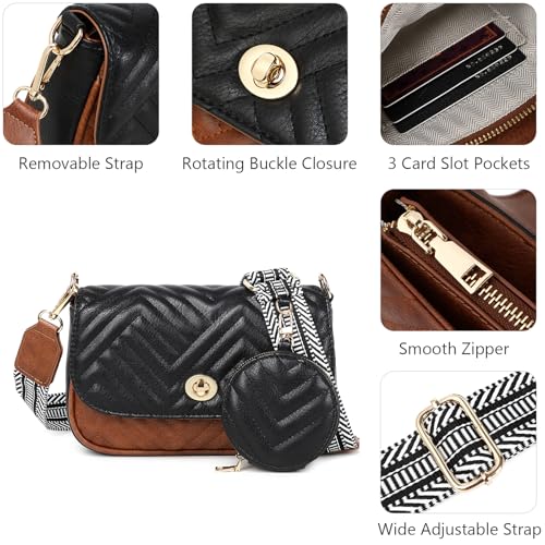 Image of JEEHAN Quilted Crossbody Bags for women Designer Shoulder Handbags Small Purse