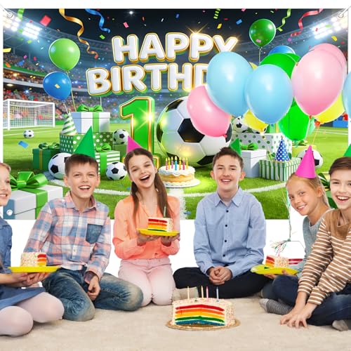 Mocsicka Soccer Happy 10th Birthday Banner 6x3.6ft miniatura 7