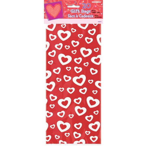 Unique Hearts Afire Cellophane Bags - 11
