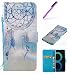 Produktbild EMAXELERS Galaxy S8 Hülle Anime Blumen PU Leder Ledercase Flip Tasche Wallet Schutzhülle Etui Tasche Handytasche Hülle für Samsung Galaxy S8,Blue Campanula