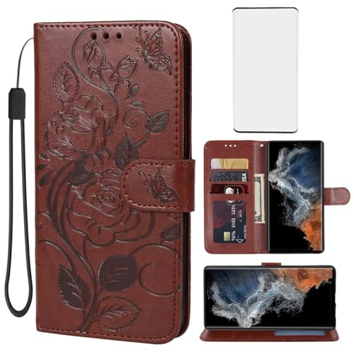Étui portefeuille Galaxy S23 Ultra marron idéal pour vos sorties