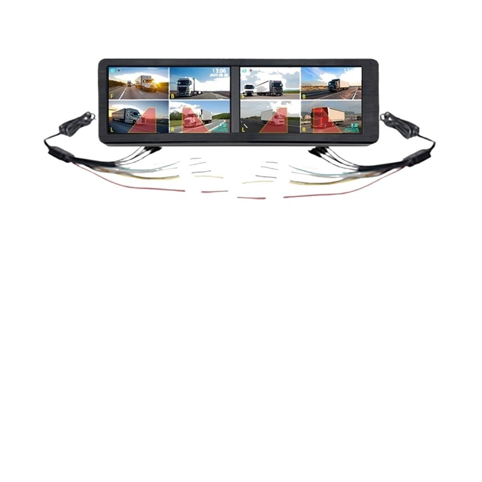 14.55 inch 8CH Touch Screen Bus Monitoring Kit BSD Alarm Heavy Vehicle AHD DVR System MP5 Player HD Night Vision Reverse Cameras