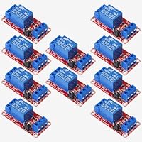 GTIWUNG 10 Stück Ein Kanal Relais Modul 5V, 1 Kanal Relaisplatine mit Optokoppler-Isolation, High Level Trigger Relaismodul, Low Level Trigger Erweiterungsplatine, Relaisschalt Modul für Arduino