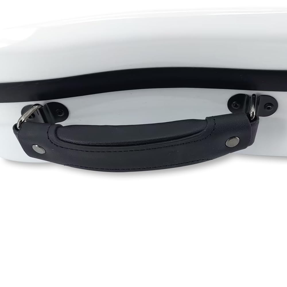 Custodia rigida leggera per viola in fibra di vetro per dimensioni da 16" a 16,5", custodia rigida per viola con spalline, 2,68 kg, guscio impermeabile (bianco)