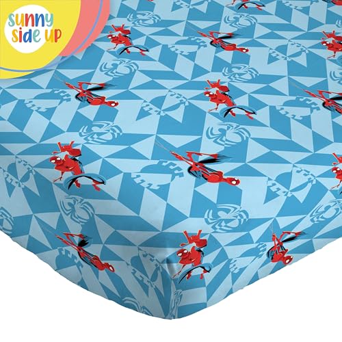 Image of Sunny Side Up Kids Sheet Set Includes Sheets and Pillow Cover - 100% Microfiber Bedding and Room Decor, Blue - Spiderman, 4 Piece Full