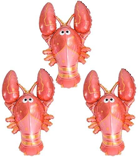 Happium Red Lobster Seafood Summer 28" Foil Party Balloon Decoration, Pack of 3