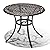 NUU GARDEN 36 Inch Patio Dining Table with Umbrella Hole, Outdoor Cast Aluminum Bistro Table, Black with Antique Bronze at The Edge