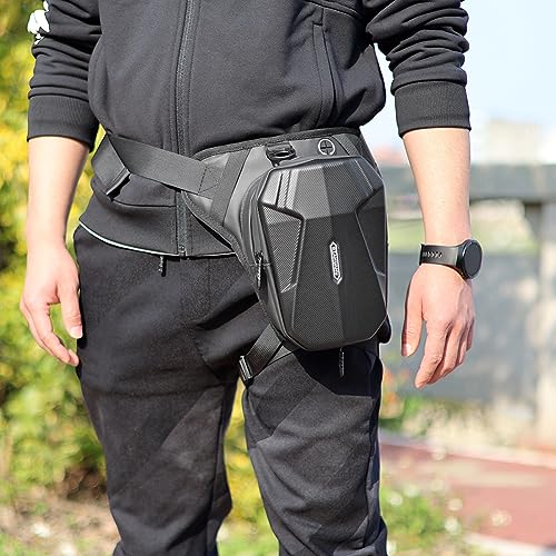 Pernera moto bolsa lateral impermeable con ajuste de cadera para motocicleta 4