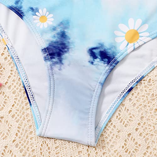 Roupa de banho para meninas aconchegante clássico engraçado verde estampa de flor protetor solar biq