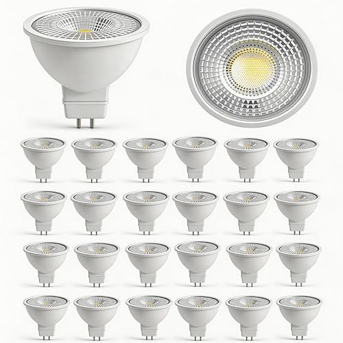 MR16 LED Bulb 50W Halogen Equivalent,2700K Warm White,5W MR16 GU5.3 12-36V AC&DC Spotlight Bulb,38 Beam Angle for Landscape,NO-Dimmable,24pack.