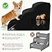 Thihome Hundetreppe für Kleine Hunde, Haustiertreppe 3 Stufen, Hochdichtem Schwamm Hundetreppen 40cm Hoch, Hunde Treppe mit Waschbarem Bezug, Rutschfestem Hunderampe für Bett & Sofa, Schwarz
