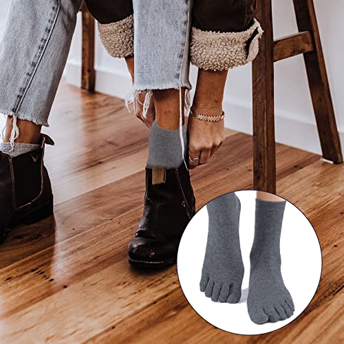 Image of TSHAOUN 5 Pairs Toe Socks Running Five Finger socks,Men's Toe Socks Cotton Running Five Finger Mini Crew Socks,running socks,Sports Toe Socks,Breathable Five Finger Socks,UK 6-10 /Eur 39-45