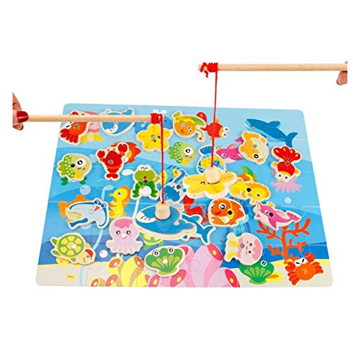 Conjunto de brinquedos de pesca magnética de madeira Mc0413 Conjunto de brinquedos de pesca magnétic