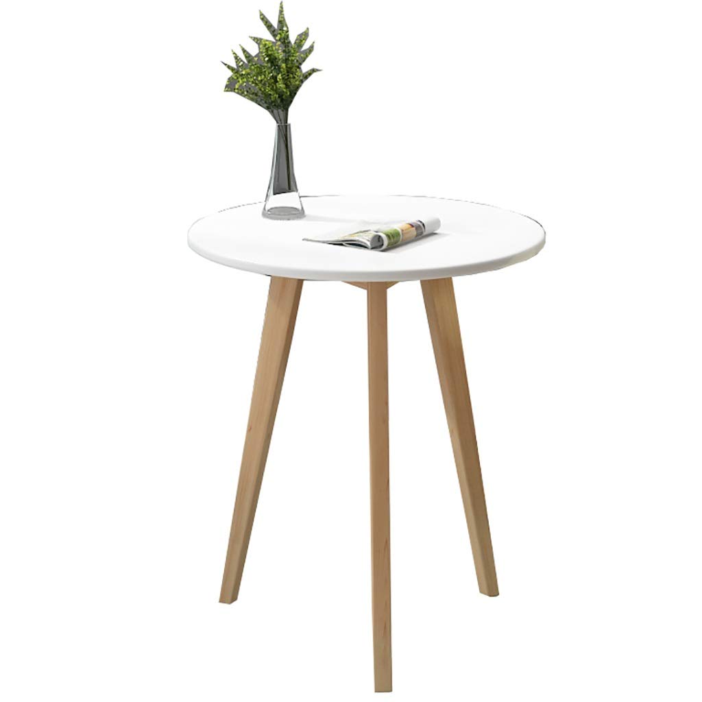 Mesa redonda auxiliar para sofá y salón en madera natural