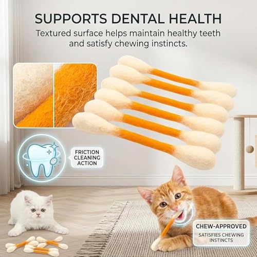 Hisopos de algodón para gatos con hierba gatera pack de 6 palitos 7
