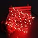JosMega 2 Pack Solar Powered Fairy String Lights Outdoor Waterproof 8 Modes Twinkle Christmas Decorations Lights, Each 33ft-100LED, 40ft-120LED, 66ft-200LED, 80ft-240LED, (Red, 33)