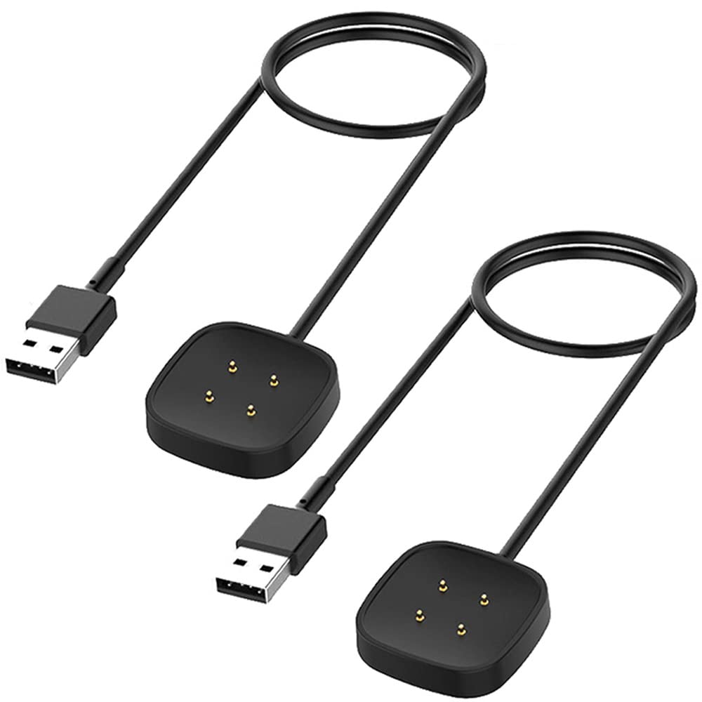 Emilydeals Ładowarka kompatybilna z Fitbit Sense/Versa 3, zapasowy kabel do ładowania do smartwatcha Sense/Versa 3 (2 sztuki)