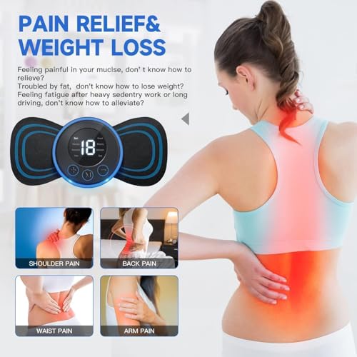 Image of Wireless Mini Massager Body Massager Machine for Pain Relief, Butterfly Massager for Body Pain Relief, Rechargeable Neck and Shoulder Massage Machine for Blood Circulation