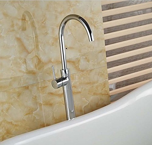 Mitigeur de baignoire eau chaude froide chrome avec colonne de sol - 3