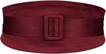 Fashion Corset Belt for Dress Wide Waistbelt Decorative Waist Cincher Adjustable Double Layer Waspie Belt for Sweater Burgundy