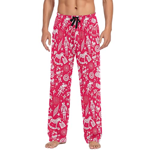 Pantalon de pyjama pour homme Casse-noisette rouge de Noël léger avec poches, Casse-noisette de Noël rouge, X-Large Cover