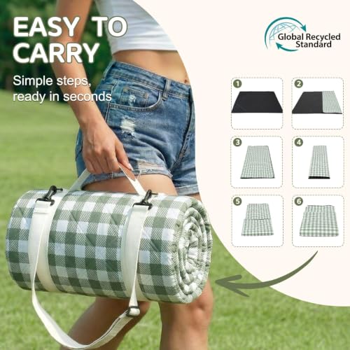 Image of Genovega Waterproof Picnic Blanket Beach Outdoor Camping Mat Rug Extra Large Foldable Cute Big Travel Essential Accessories Gift Park Patio Lawn Garden Grass Play Music Festival Concert Must Have