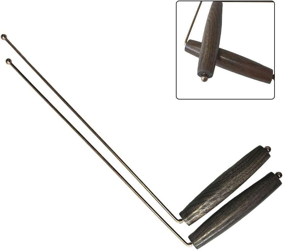 99.9% Pure Dowsing Rods with Birch Wood Handles Divination, Finding, Gold Prospecting and Locating Utility Lines, 2 Pack(1pcs)