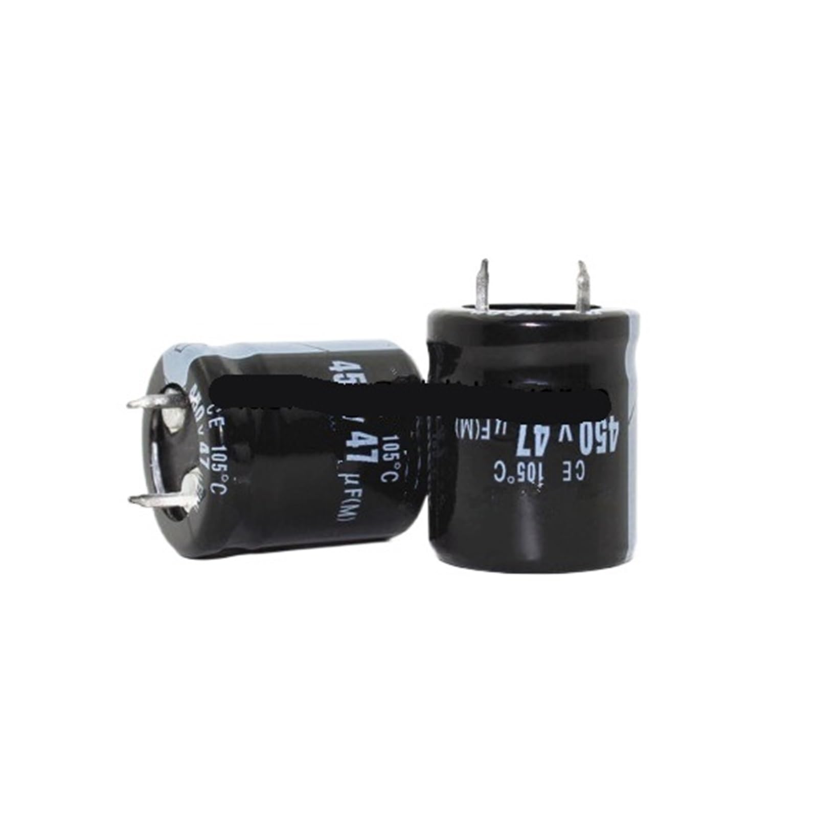 Condensadores de 47 uF y 450 V con alta tolerancia térmica para estabilizar placas de circuitos